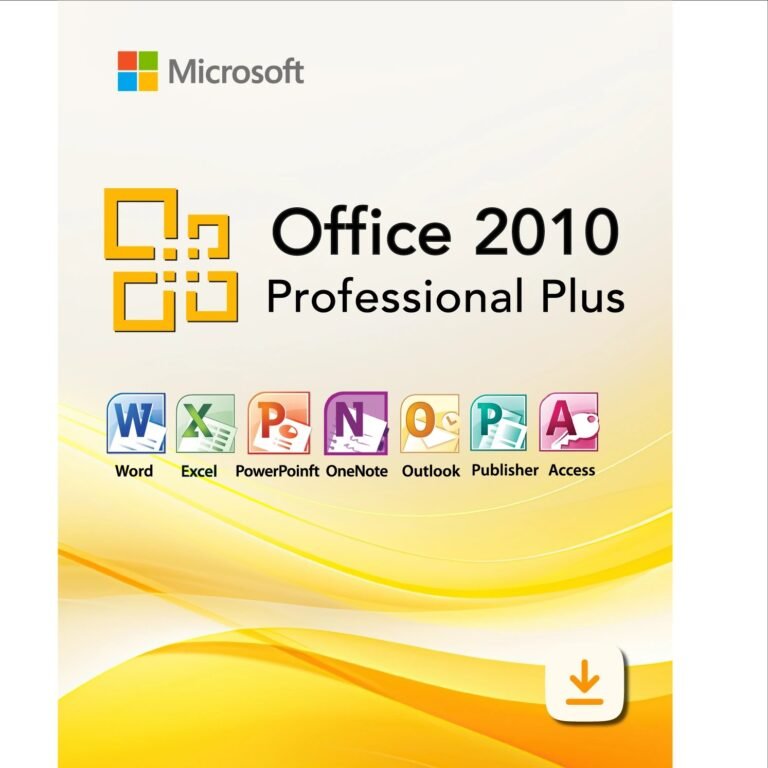 Microsoft Office 2010 Professional Plus License – Lifetime Activation for 5 PCs