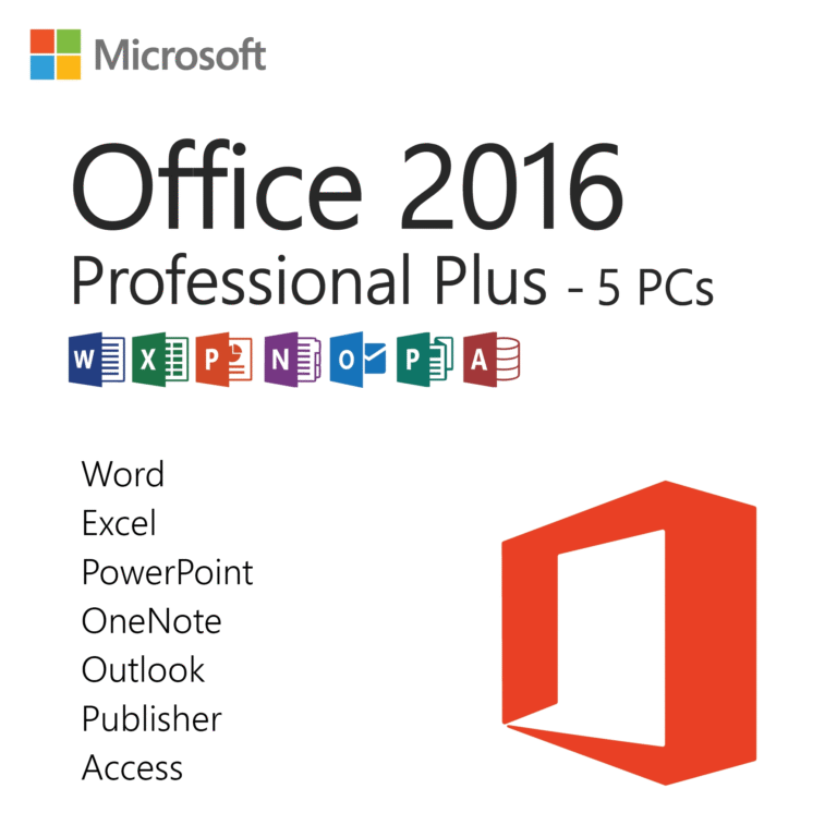 Microsoft Office 2016 Professional Plus License Key for 5 PCs