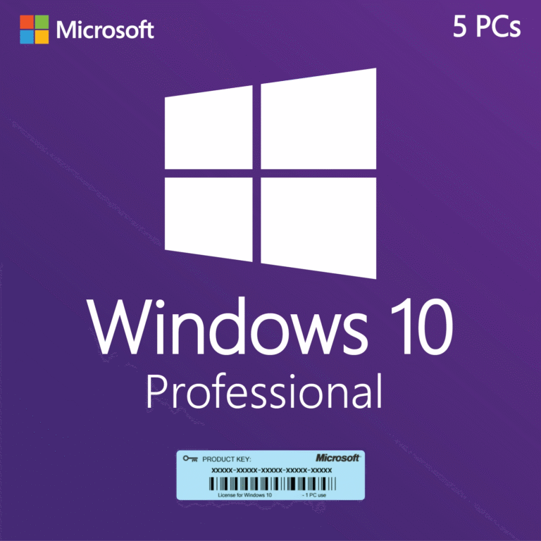Genuine Windows 10 Pro License Key for 5 PCs - Instant Delivery | LuxePluse